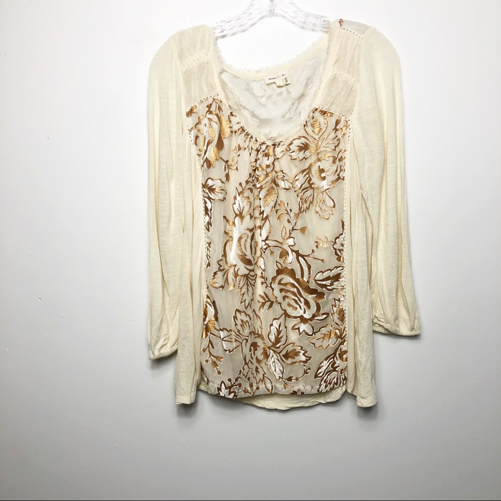 Anthropologie meadow rue 3/4 sleeve top